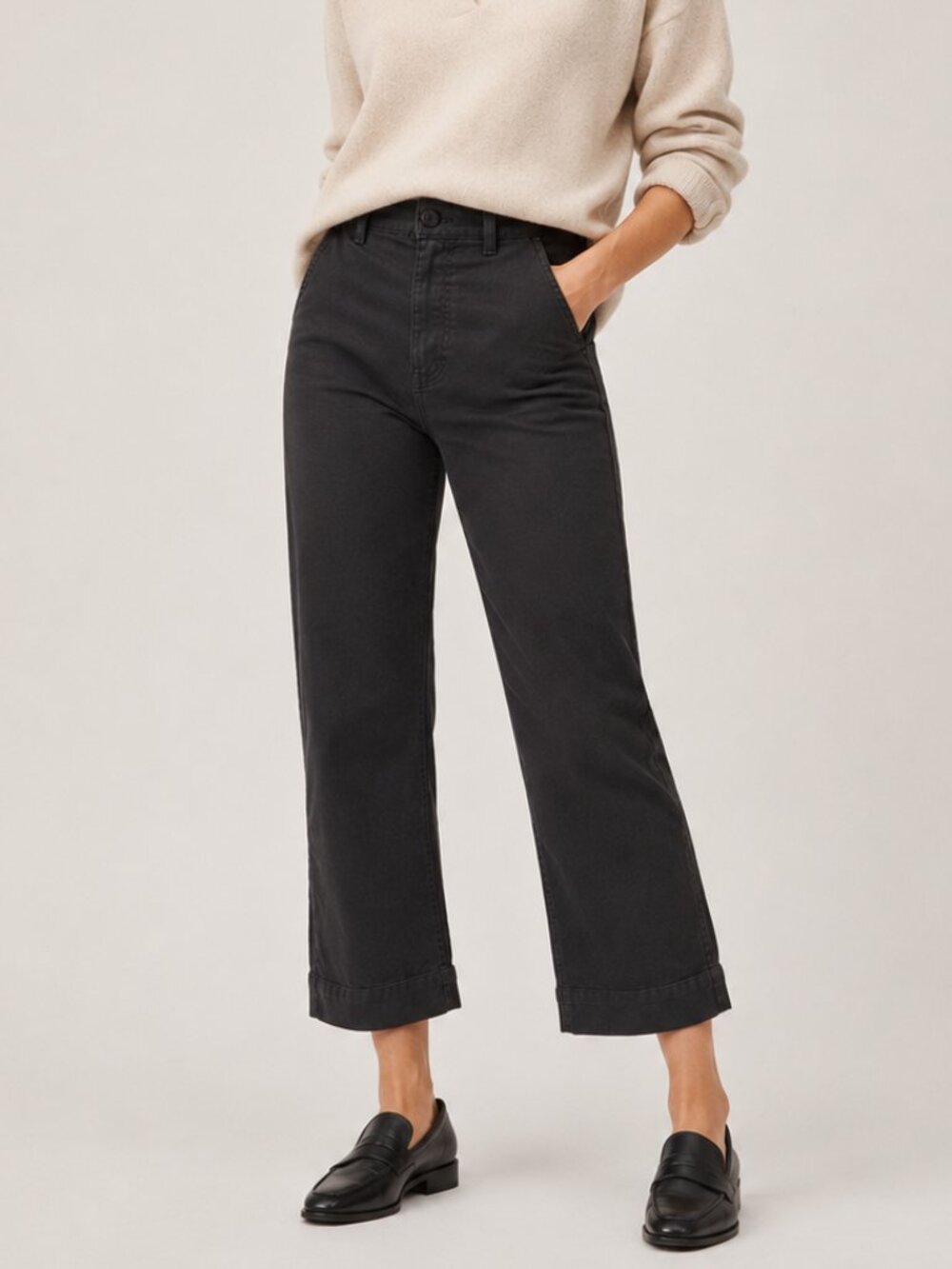 Everlane Straight Leg Crop Pants Short NWT Size 00 - Picture 9 of 9